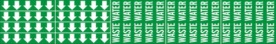WASTE WATER - PIPE MARKER WITH ARROWS