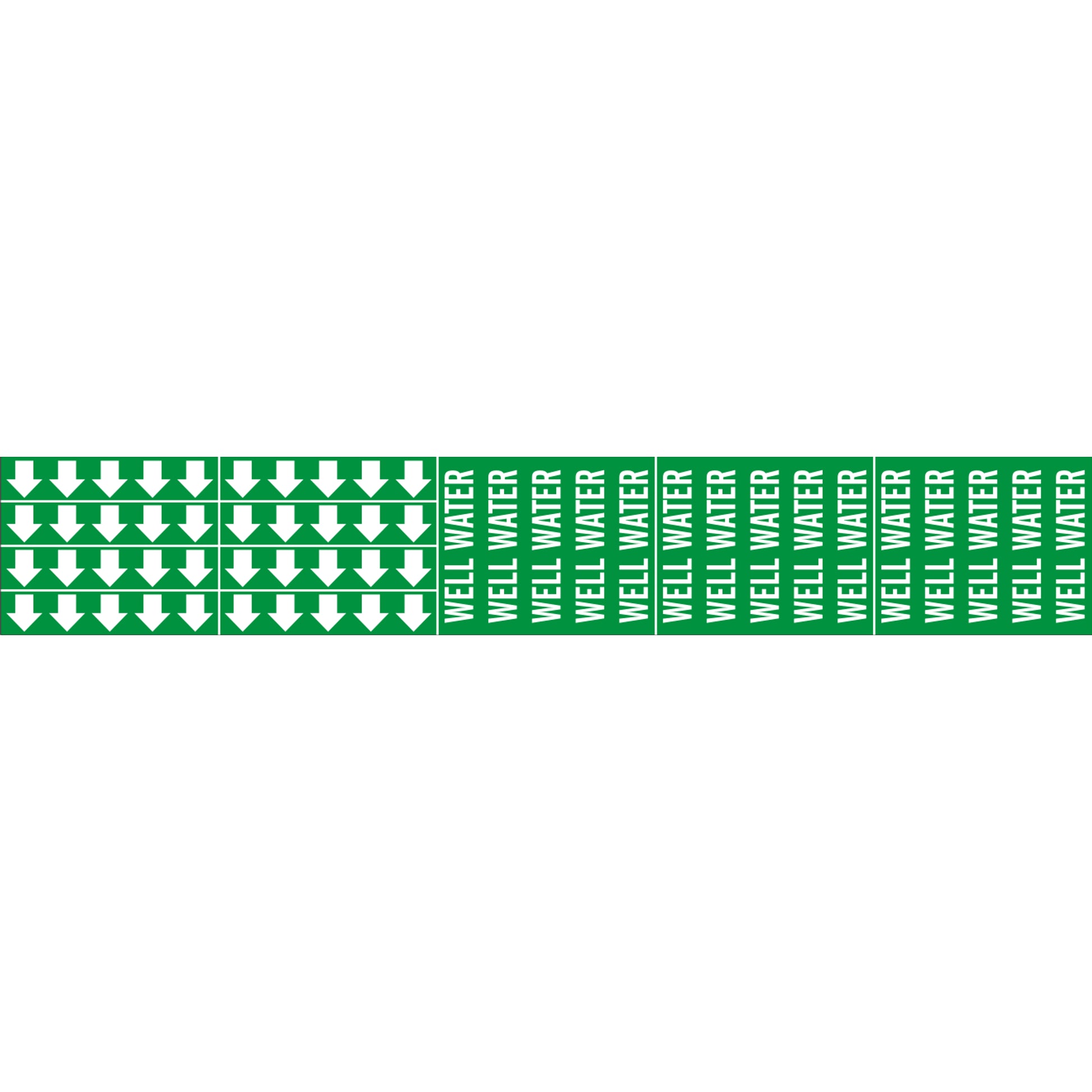 WELL WATER - PIPE MARKER WITH ARROWS - WELL WATER - PIPE MARKER WITH ARROWS, 2.25X13.5, Adhesive Vinyl