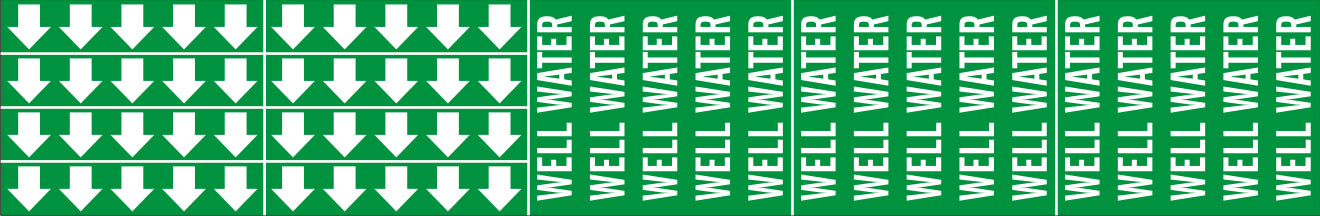 WELL WATER - PIPE MARKER WITH ARROWS - WELL WATER - PIPE MARKER WITH ARROWS, 2.25X13.5, Adhesive Vinyl