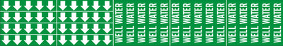 WELL WATER - PIPE MARKER WITH ARROWS