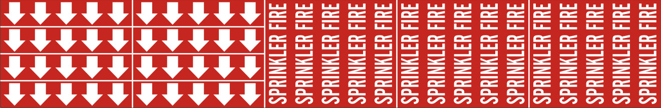 SPRINKLER FIRE - PIPE MARKER WITH ARROWS - SPRINKLER FIRE - PIPE MARKER WITH ARROWS, 2.25X13.5, Adhesive Vinyl