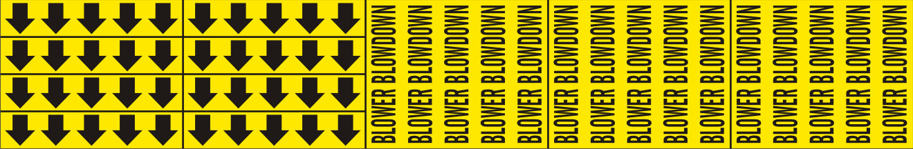 BLOWER BLOWDOWN - PIPE MARKER WITH ARROWS - BLOWER BLOWDOWN - PIPE MARKER WITH ARROWS, 2.25X13.5, Adhesive Vinyl