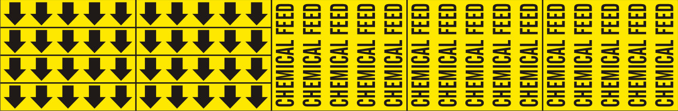 CHEMICAL FEED - PIPE MARKER WITH ARROWS - CHEMICAL FEED - PIPE MARKER WITH ARROWS, 2.25X13.5, Adhesive Vinyl
