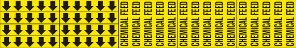 CHEMICAL FEED - PIPE MARKER WITH ARROWS