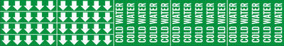 COLD WATER - PIPE MARKER WITH ARROWS