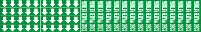 COLD WATER RETURN - PIPE MARKER WITH ARROWS
