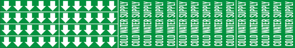 COLD WATER SUPPLY - PIPE MARKER WITH ARROWS
