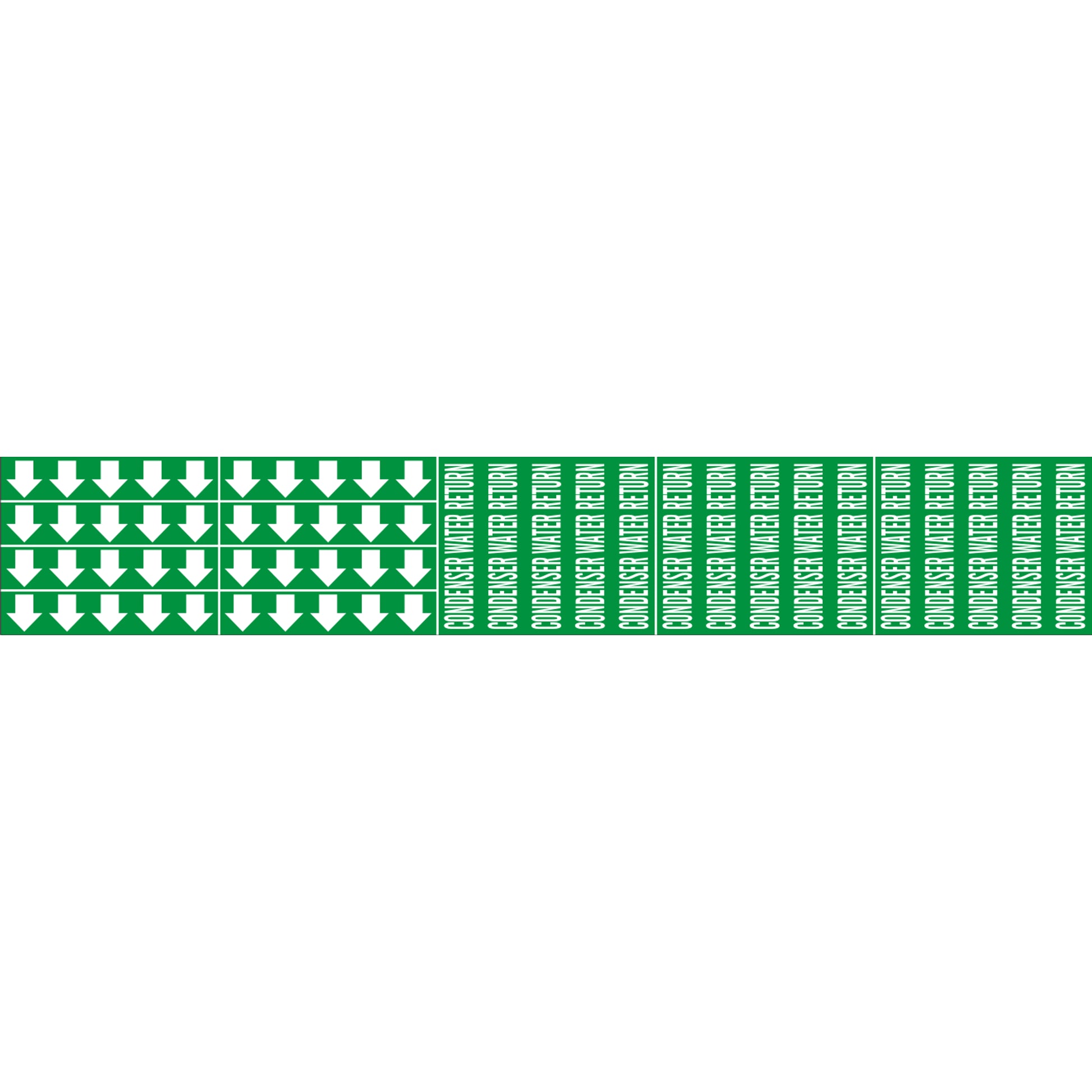 CONDENSER WATER RETURN - PIPE MARKER WITH ARROWS - CONDENSER WATER RETURN - PIPE MARKER WITH ARROWS, 2.25X13.5, Adhesive Vinyl