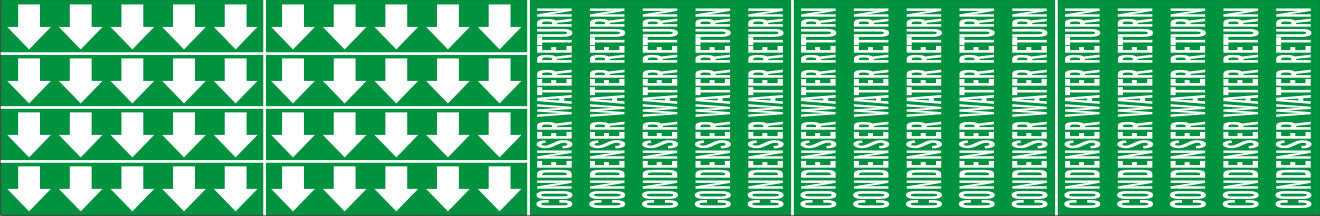 CONDENSER WATER RETURN - PIPE MARKER WITH ARROWS - CONDENSER WATER RETURN - PIPE MARKER WITH ARROWS, 2.25X13.5, Adhesive Vinyl
