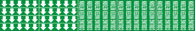COOLING WATER RETURN - PIPE MARKER WITH ARROWS