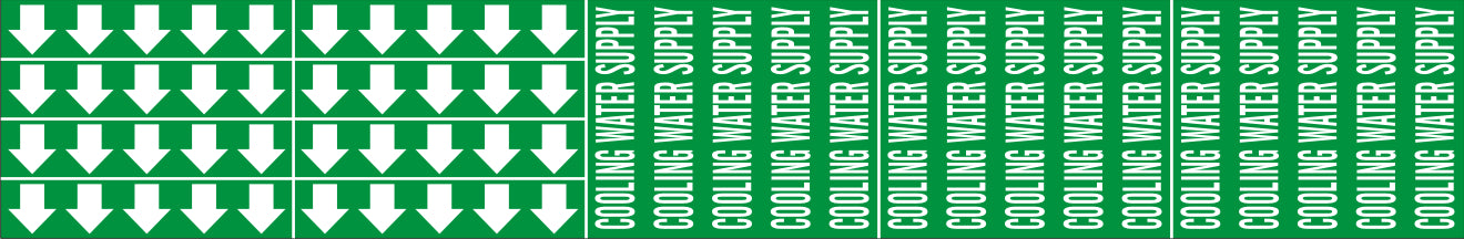 COOLING WATER SUPPLY - PIPE MARKER WITH ARROWS - COOLING WATER SUPPLY - PIPE MARKER WITH ARROWS, 2.25X13.5, Adhesive Vinyl