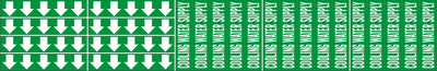 COOLING WATER SUPPLY - PIPE MARKER WITH ARROWS