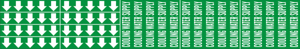 COOLING WATER SUPPLY - PIPE MARKER WITH ARROWS