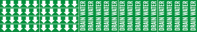 DRAIN WATER - PIPE MARKER WITH ARROWS
