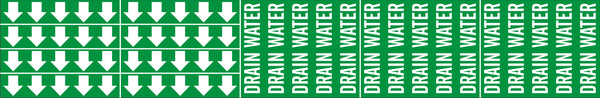 DRAIN WATER - PIPE MARKER WITH ARROWS