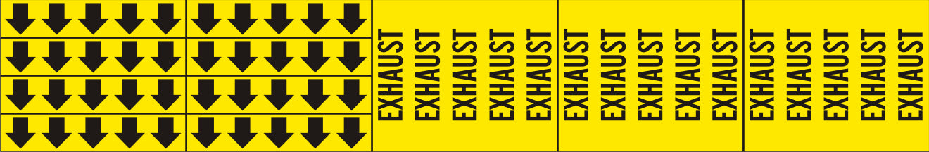 EXHAUST - PIPE MARKER WITH ARROWS - EXHAUST - PIPE MARKER WITH ARROWS, 2.25X13.5, Adhesive Vinyl