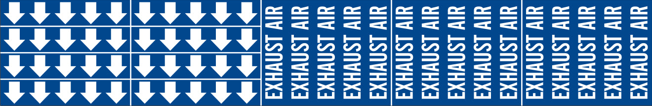 EXHAUST AIR - PIPE MARKER WITH ARROWS - EXHAUST AIR - PIPE MARKER WITH ARROWS, 2.25X13.5, Adhesive Vinyl