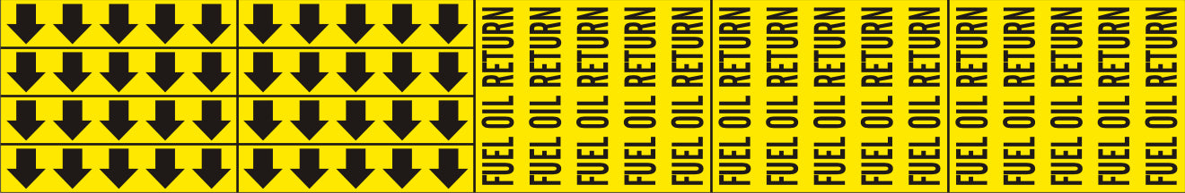 FUEL OIL RETURN - PIPE MARKER WITH ARROWS - FUEL OIL RETURN - PIPE MARKER WITH ARROWS, 2.25X13.5, Adhesive Vinyl