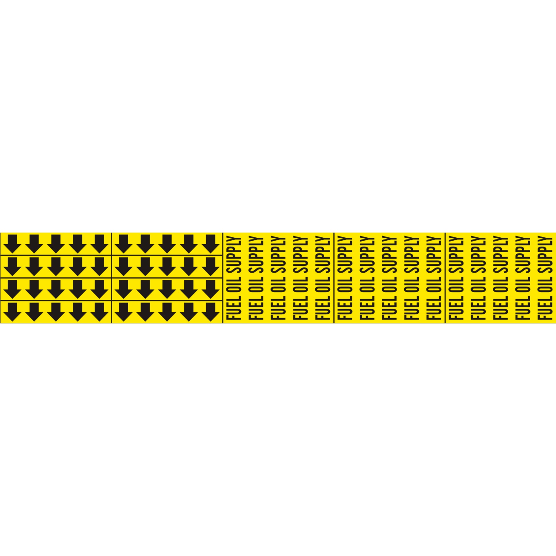 FUEL OIL SUPPLY - PIPE MARKER WITH ARROWS - FUEL OIL SUPPLY - PIPE MARKER WITH ARROWS, 2.25X13.5, Adhesive Vinyl