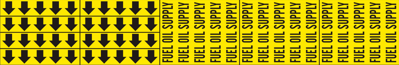 FUEL OIL SUPPLY - PIPE MARKER WITH ARROWS - FUEL OIL SUPPLY - PIPE MARKER WITH ARROWS, 2.25X13.5, Adhesive Vinyl