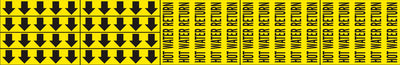 HOT WATER RETURN - PIPE MARKER WITH ARROWS
