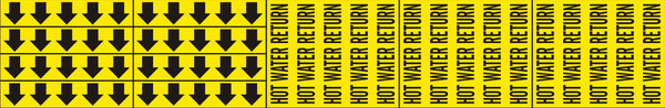 HOT WATER RETURN - PIPE MARKER WITH ARROWS