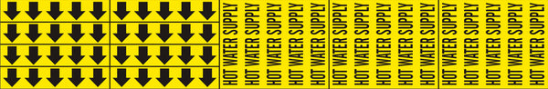 HOT WATER SUPPLY - PIPE MARKER WITH ARROWS