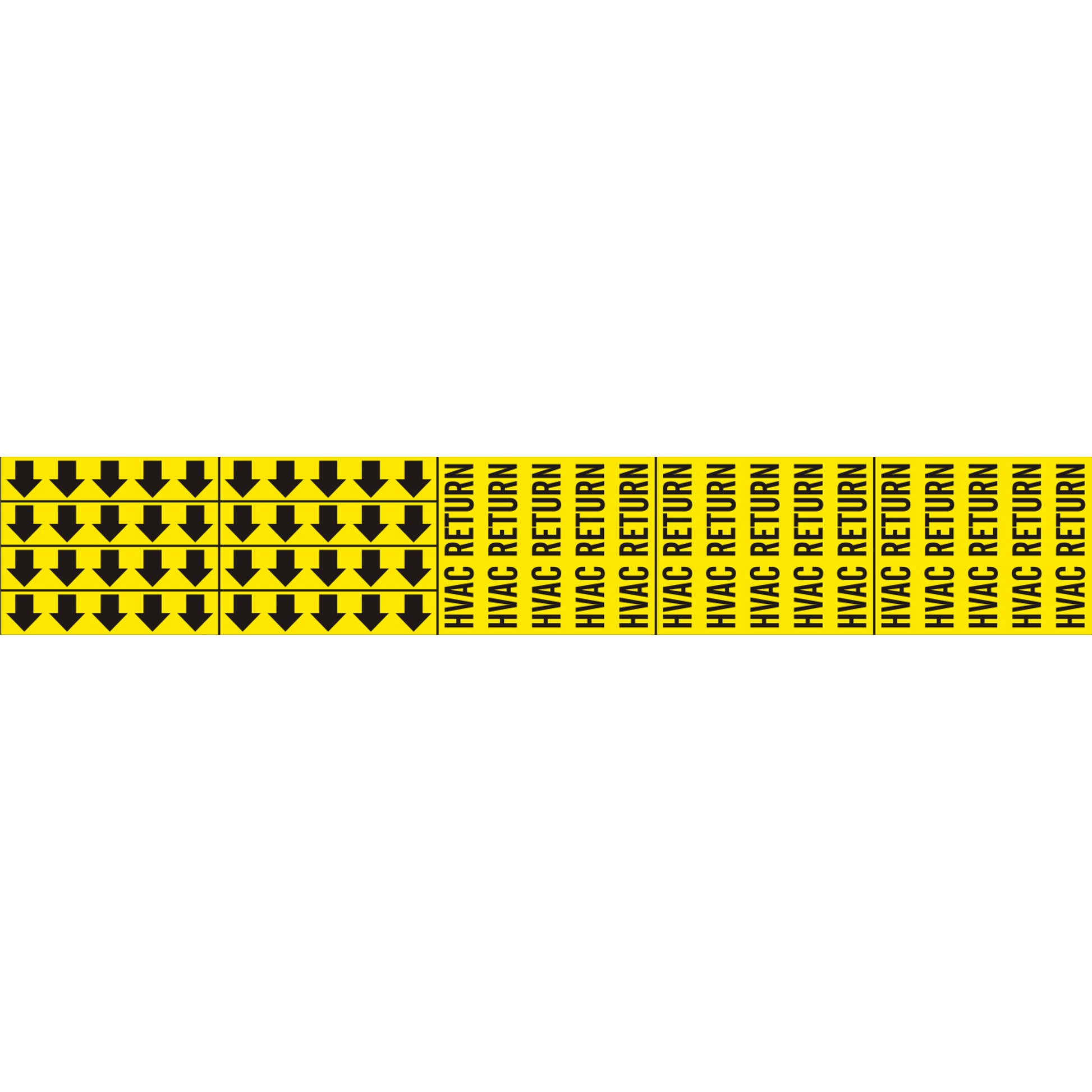 HVAC RETURN - PIPE MARKER WITH ARROWS - HVAC RETURN - PIPE MARKER WITH ARROWS, 2.25X13.5, Adhesive Vinyl