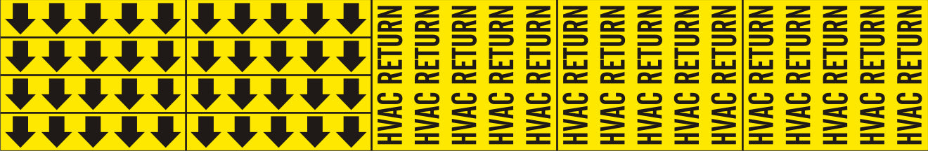 HVAC RETURN - PIPE MARKER WITH ARROWS - HVAC RETURN - PIPE MARKER WITH ARROWS, 2.25X13.5, Adhesive Vinyl