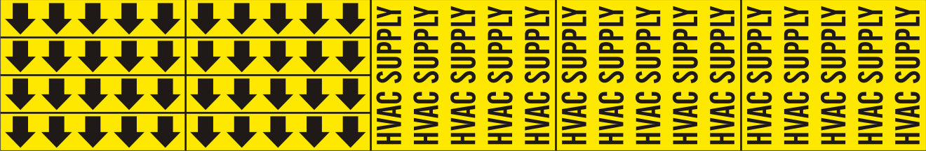 HVAC SUPPLY - PIPE MARKER WITH ARROWS - HVAC SUPPLY - PIPE MARKER WITH ARROWS, 2.25X13.5, Adhesive Vinyl