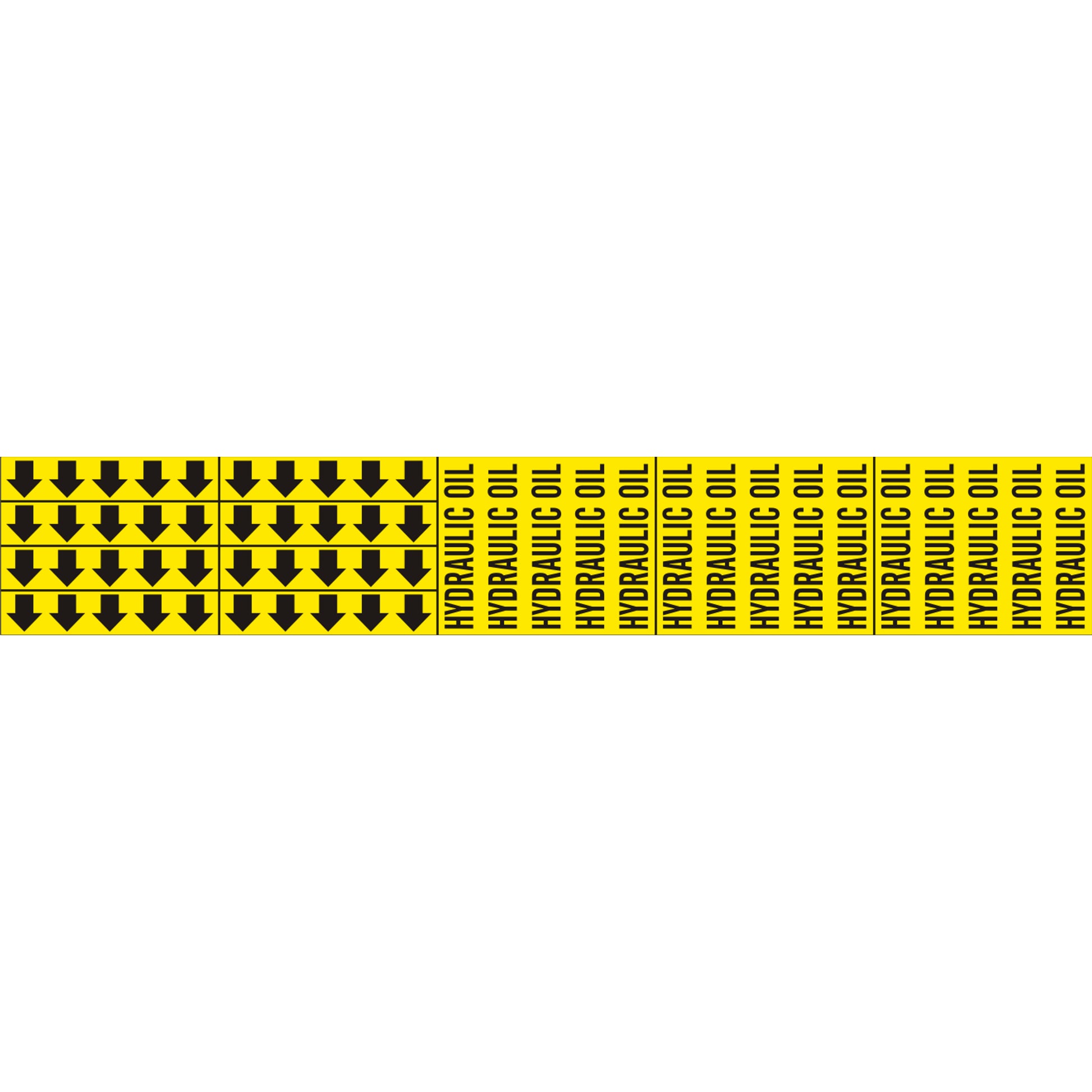 HYDRAULIC OIL - PIPE MARKER WITH ARROWS - HYDRAULIC OIL - PIPE MARKER WITH ARROWS, 2.25X13.5, Adhesive Vinyl