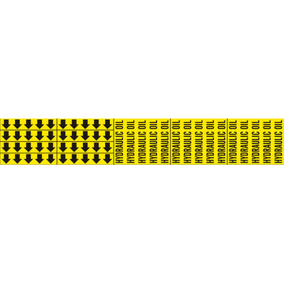 HYDRAULIC OIL - PIPE MARKER WITH ARROWS - HYDRAULIC OIL - PIPE MARKER WITH ARROWS, 2.25X13.5, Adhesive Vinyl