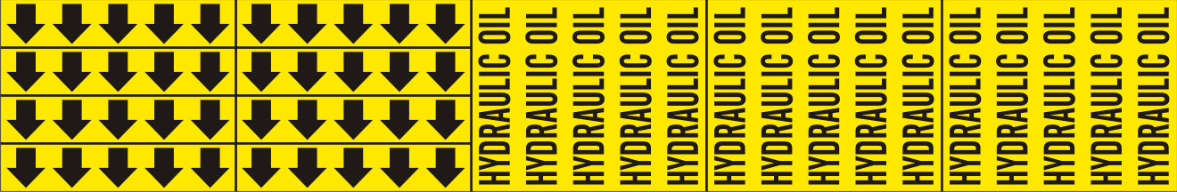 HYDRAULIC OIL - PIPE MARKER WITH ARROWS - HYDRAULIC OIL - PIPE MARKER WITH ARROWS, 2.25X13.5, Adhesive Vinyl