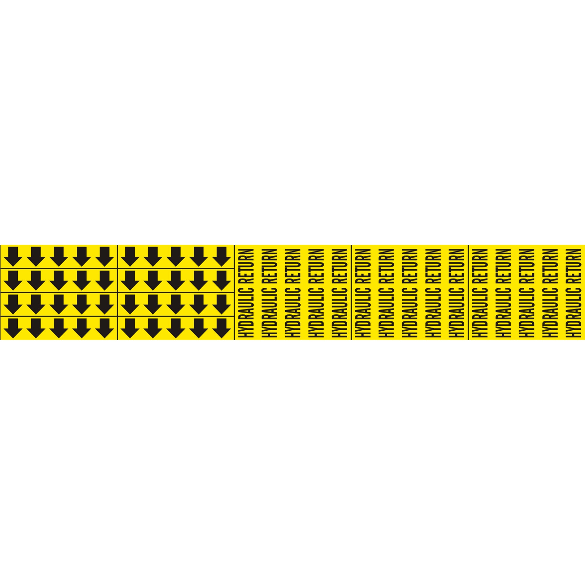 HYDRAULIC RETURN - PIPE MARKER WITH ARROWS - HYDRAULIC RETURN - PIPE MARKER WITH ARROWS, 2.25X13.5, Adhesive Vinyl