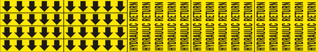 HYDRAULIC RETURN - PIPE MARKER WITH ARROWS - HYDRAULIC RETURN - PIPE MARKER WITH ARROWS, 2.25X13.5, Adhesive Vinyl