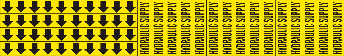 HYDRAULIC SUPPLY - PIPE MARKER WITH ARROWS - HYDRAULIC SUPPLY - PIPE MARKER WITH ARROWS, 2.25X13.5, Adhesive Vinyl