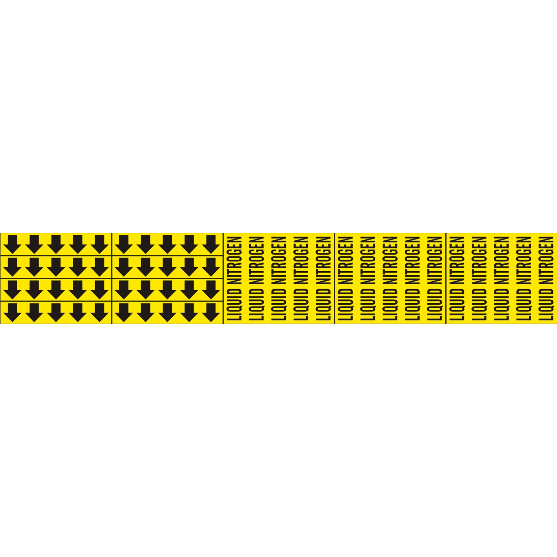 LIQUID NITROGEN - PIPE MARKER WITH ARROWS - LIQUID NITROGEN - PIPE MARKER WITH ARROWS, 2.25X13.5, Adhesive Vinyl
