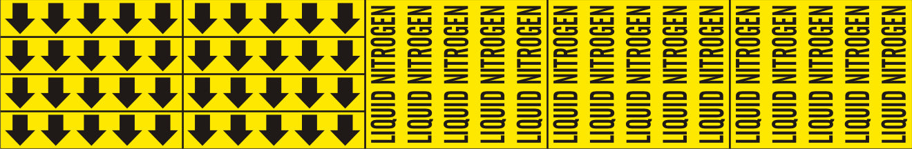 LIQUID NITROGEN - PIPE MARKER WITH ARROWS - LIQUID NITROGEN - PIPE MARKER WITH ARROWS, 2.25X13.5, Adhesive Vinyl