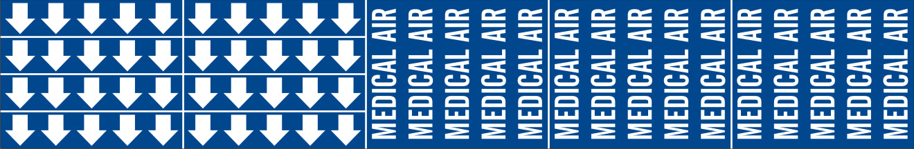 MEDICAL AIR - PIPE MARKER WITH ARROWS - MEDICAL AIR - PIPE MARKER WITH ARROWS, 2.25X13.5, Adhesive Vinyl