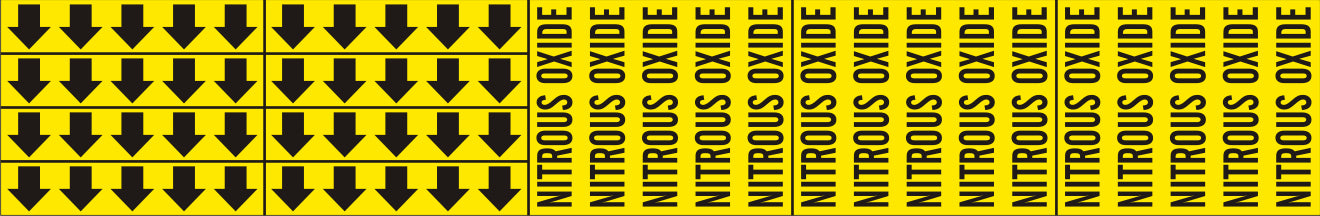 NITROUS OXIDE - PIPE MARKER WITH ARROWS - NITROUS OXIDE - PIPE MARKER WITH ARROWS, 2.25X13.5, Adhesive Vinyl