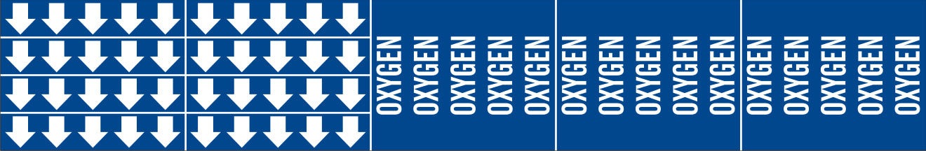 OXYGEN - PIPE MARKER WITH ARROWS - OXYGEN - PIPE MARKER WITH ARROWS, 2.25X13.5, Adhesive Vinyl