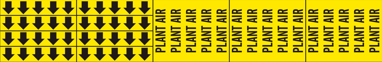 PLANT AIR - PIPE MARKER WITH ARROWS - PLANT AIR - PIPE MARKER WITH ARROWS, 2.25X13.5, Adhesive Vinyl
