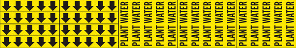 PLANT WATER - PIPE MARKER WITH ARROWS