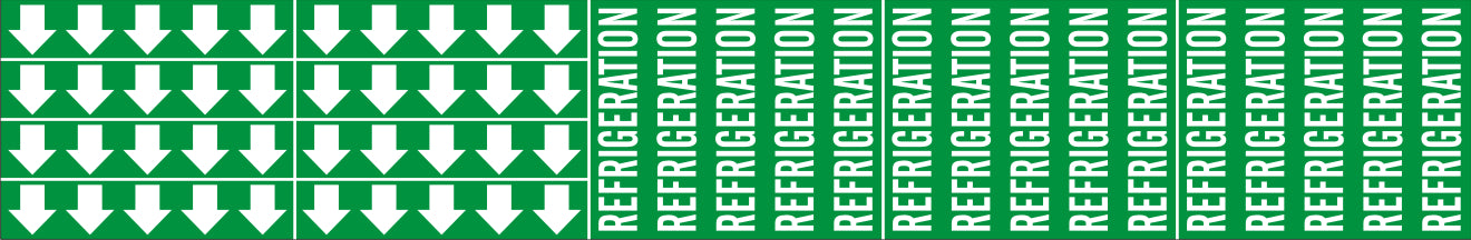 REFRIGERATION - PIPE MARKER WITH ARROWS - REFRIGERATION - PIPE MARKER WITH ARROWS, 2.25X13.5, Adhesive Vinyl