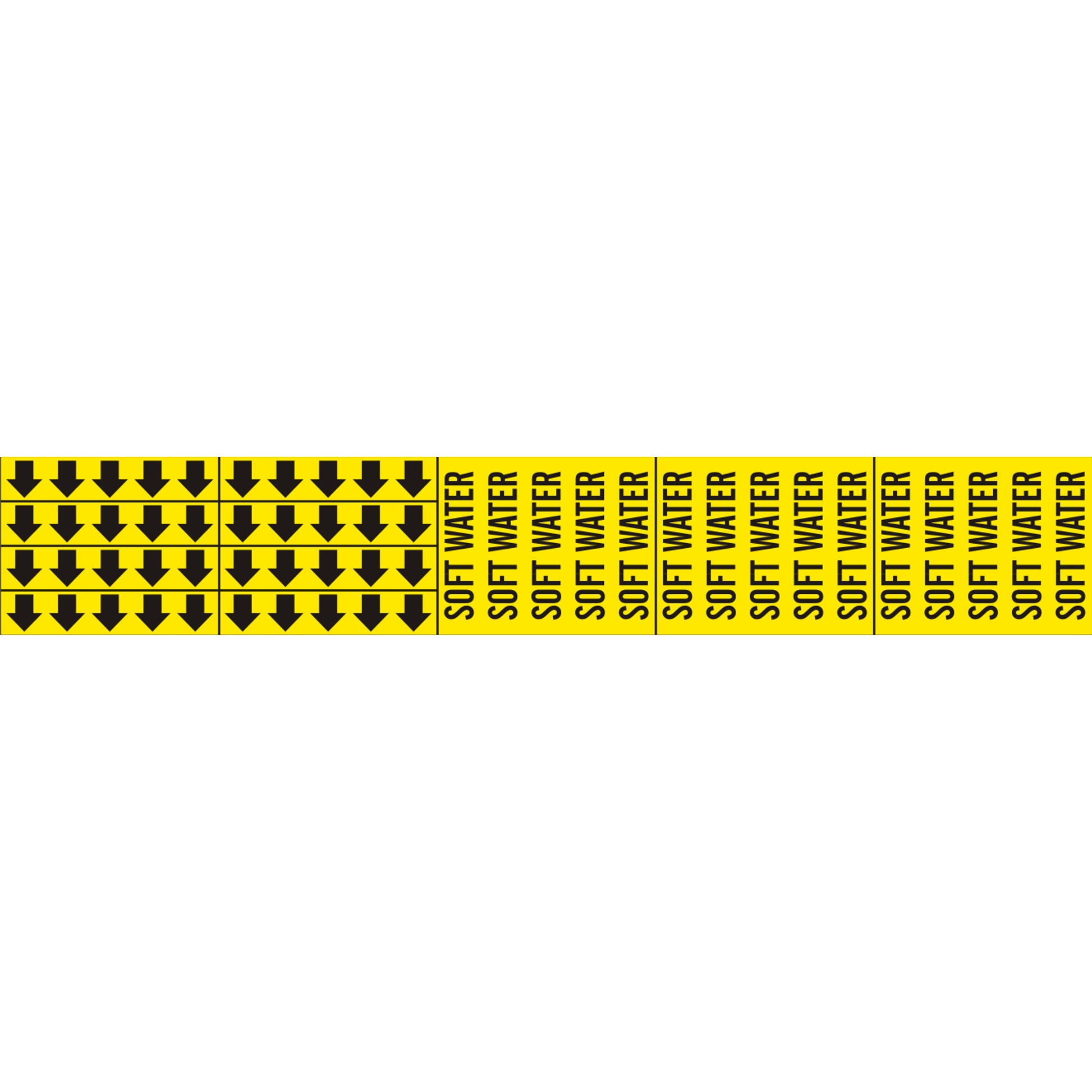 SOFT WATER - PIPE MARKER WITH ARROWS - SOFT WATER - PIPE MARKER WITH ARROWS, 2.25X13.5, Adhesive Vinyl