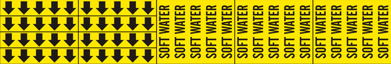 SOFT WATER - PIPE MARKER WITH ARROWS - SOFT WATER - PIPE MARKER WITH ARROWS, 2.25X13.5, Adhesive Vinyl