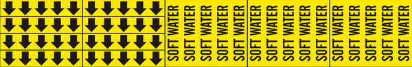 SOFT WATER - PIPE MARKER WITH ARROWS