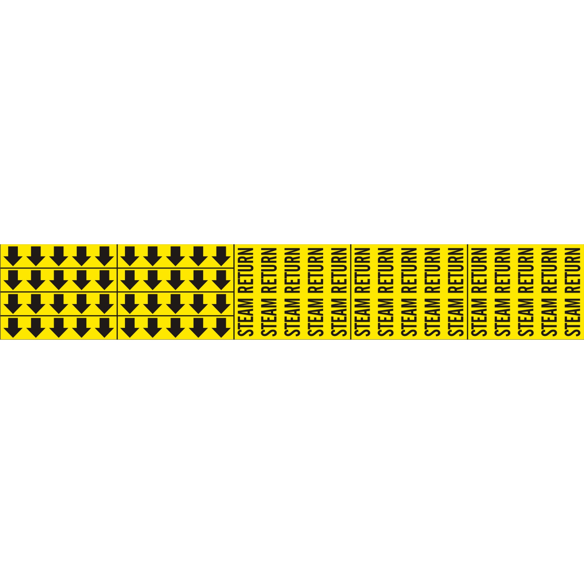 STEAM RETURN - PIPE MARKER WITH ARROWS - STEAM RETURN - PIPE MARKER WITH ARROWS, 2.25X13.5, Adhesive Vinyl