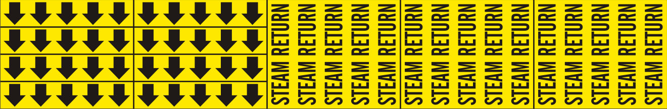 STEAM RETURN - PIPE MARKER WITH ARROWS - STEAM RETURN - PIPE MARKER WITH ARROWS, 2.25X13.5, Adhesive Vinyl
