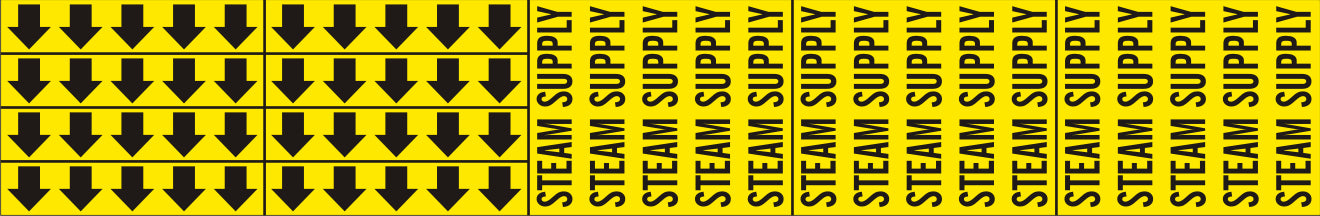 STEAM SUPPLY - PIPE MARKER WITH ARROWS - STEAM SUPPLY - PIPE MARKER WITH ARROWS, 2.25X13.5, Adhesive Vinyl